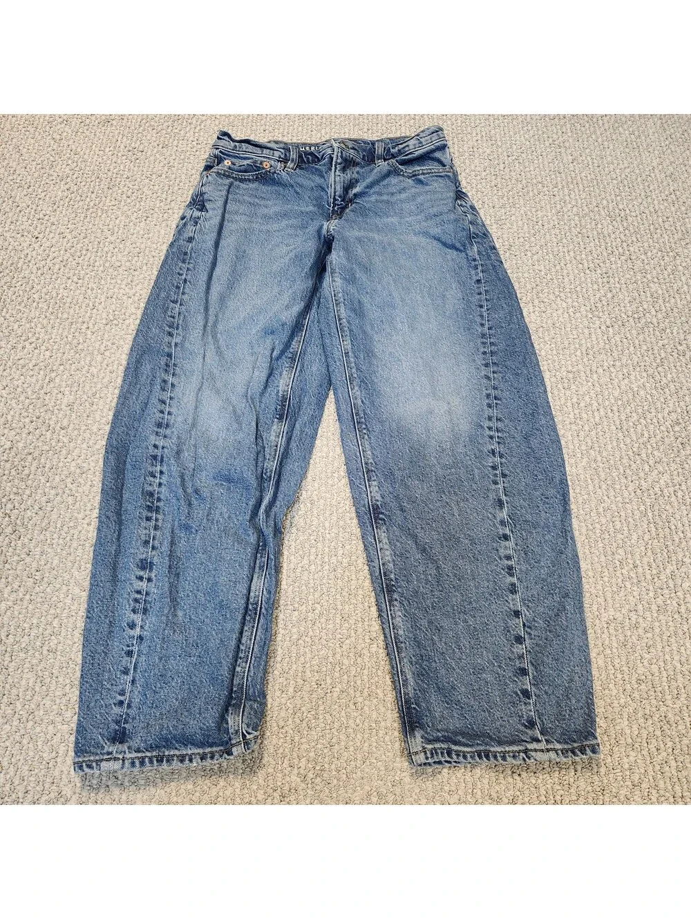 American Eagle Barrel Jeans Blue Denim Size 4